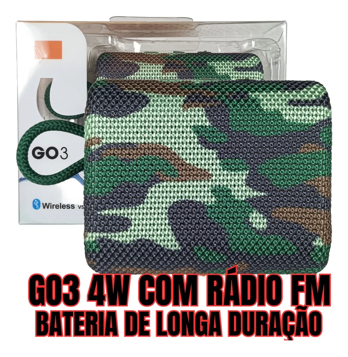 Caixa De Som Bluetooth Go 3 7.1 - Camuflada